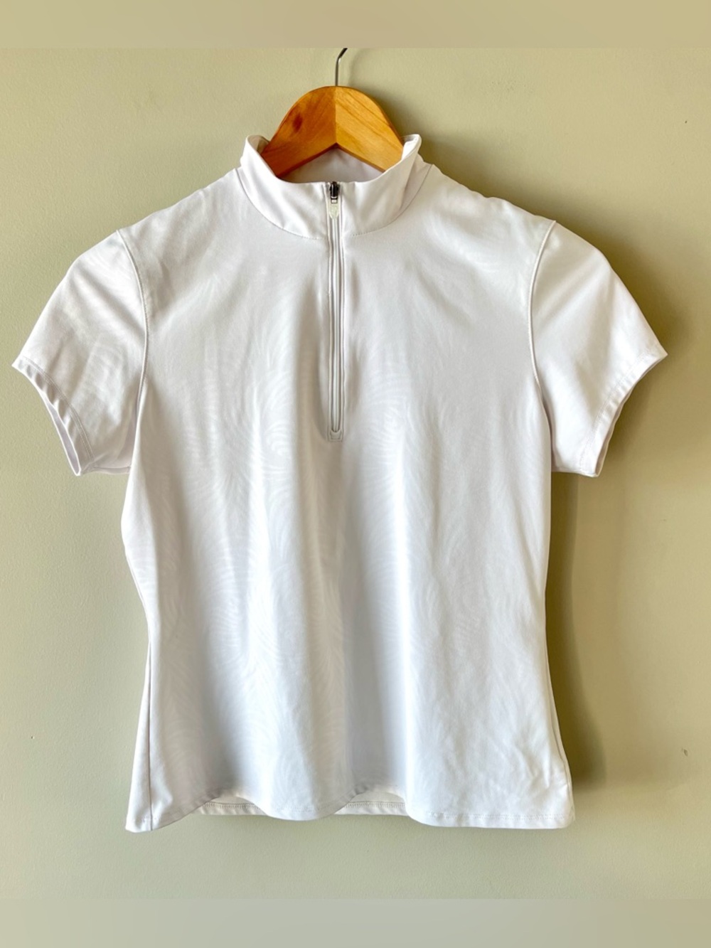 Lopez "Desert Dry" Women's Quarter Zip Short Sleeve Golf Top Size Small White